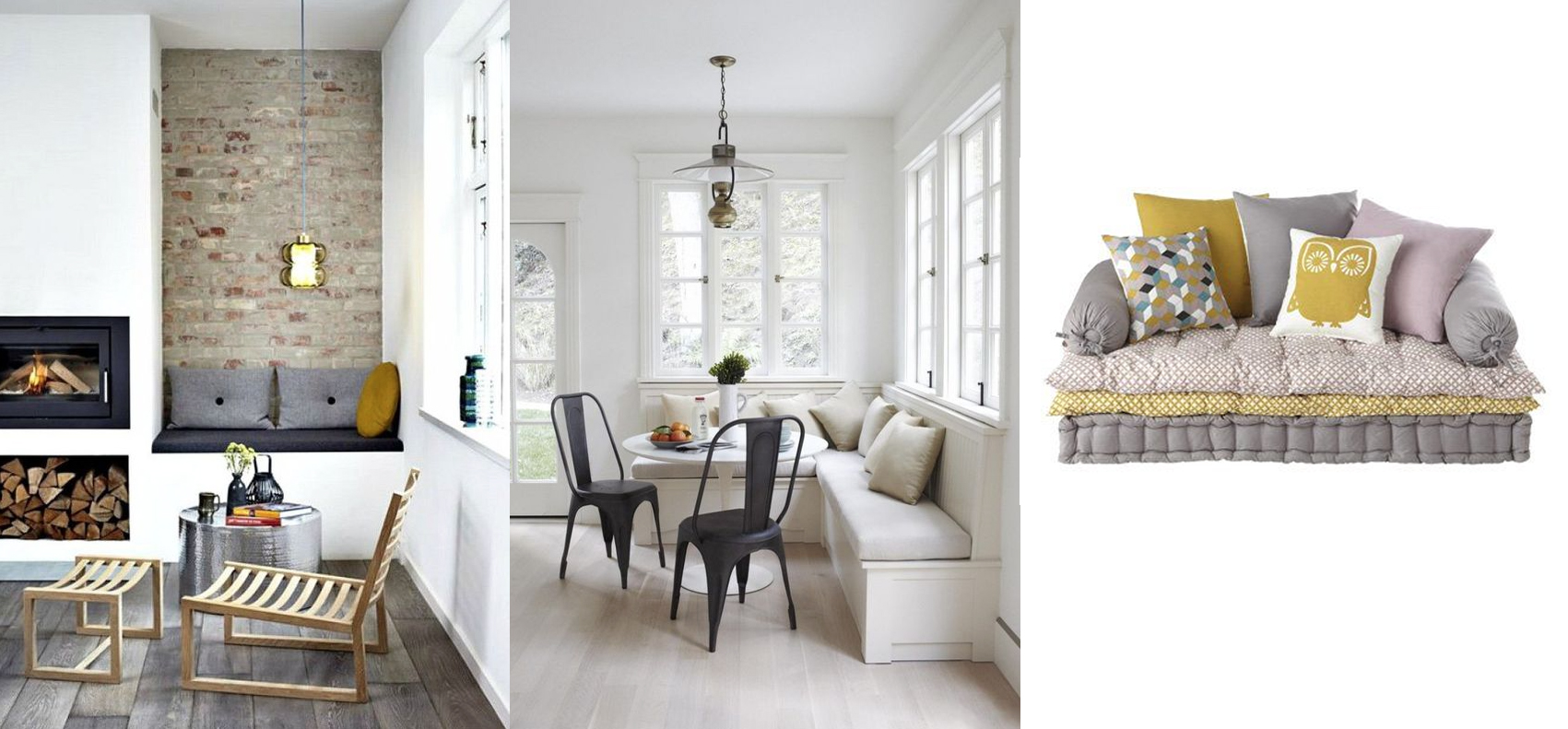 Coussins sur mesure pour banc et banquette