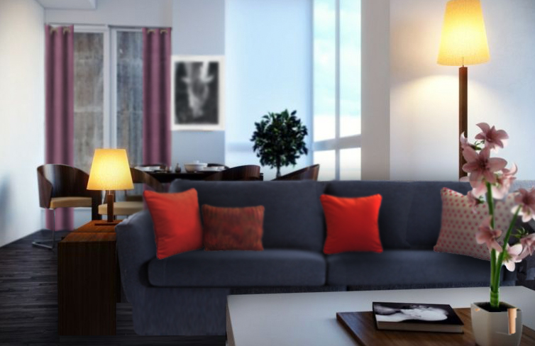Deux exemplaires de notre coussin en velours orange COEUR, notre coussin en maille PAPRIKA et notre coussin rectangulaire 40x50 en velours gris et rouge sang FANTOME