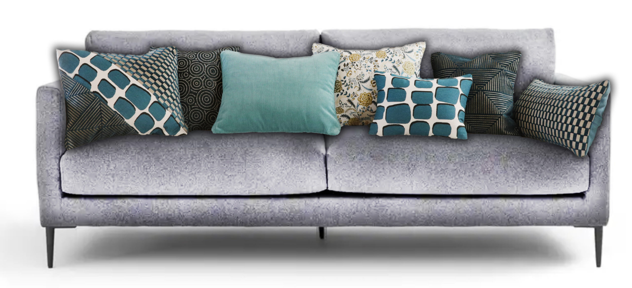 Coussins rectangulaires pour canapé gris