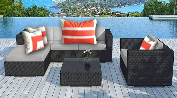 Gros coussin d'extérieur orange design