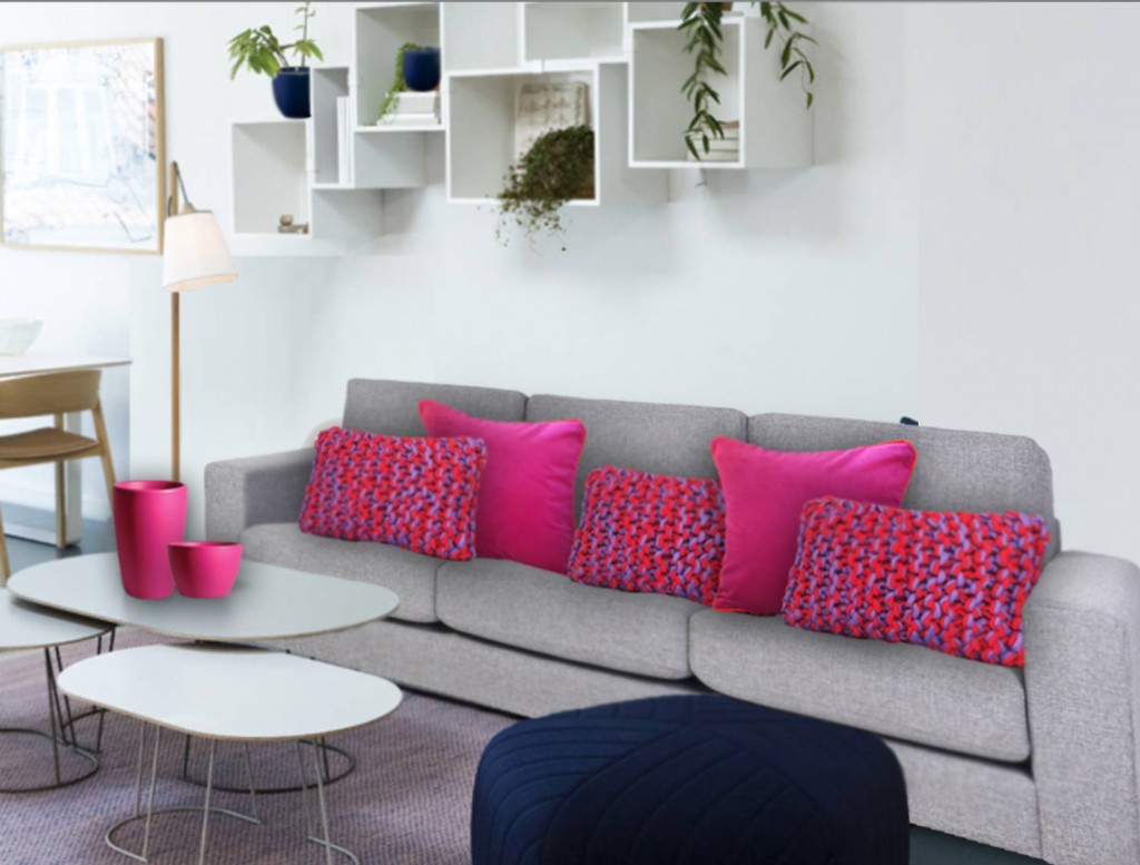 Coussin tendance en grosse laine