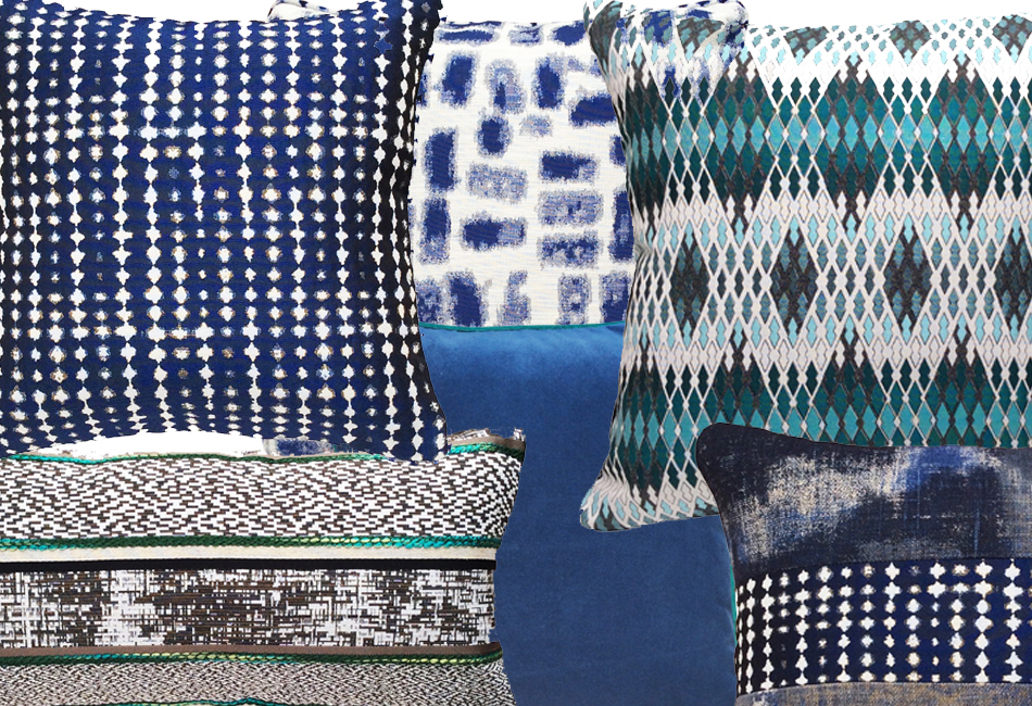 Coussin tendance bleu