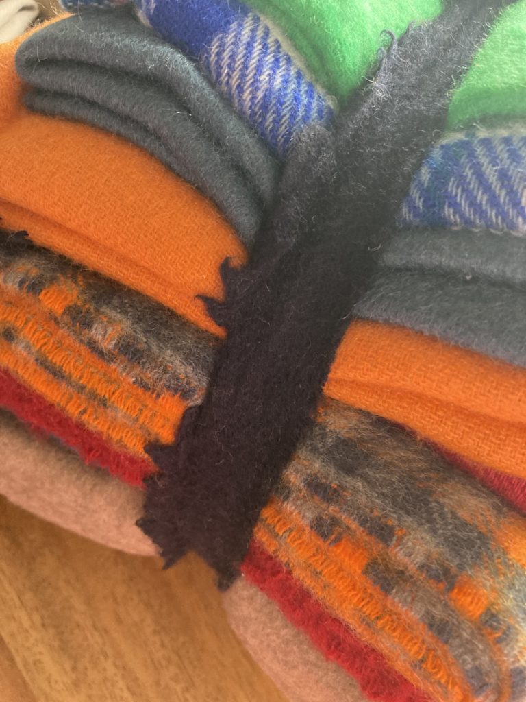 Coussin en laine cachemire design