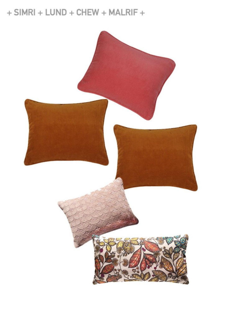 choix de coussins terracotta et rose haut de gamme