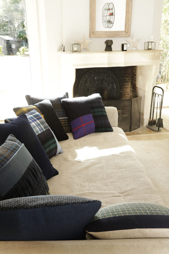 Coussins décoratifs en cachemire écossais, pièces uniques pour décoration hivernale