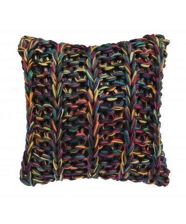 Coussin grosse maille pure laine