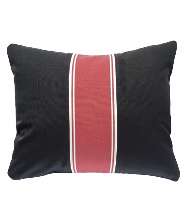 Wissant - Coussin extérieur noir et bordeaux Wissant - Coussin extérieur noir et bordeaux