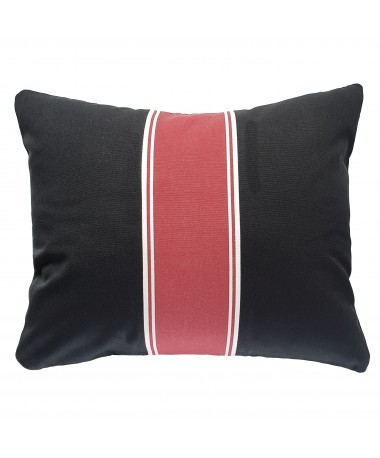 Wissant - Coussin extérieur noir et bordeaux