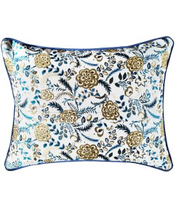 Lumio - Coussin rectangulaire 50x40 fleuri bleu marine