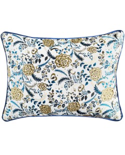 Lumio - Coussin rectangulaire 50x40 fleuri bleu marine