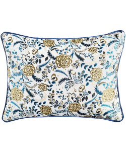 Lumio - Coussin rectangulaire 50x40 fleuri bleu marine