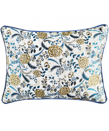 Lumio - Coussin rectangulaire 50x40 fleuri bleu marine Lumio - Coussin rectangulaire 50x40 fleuri bleu marine