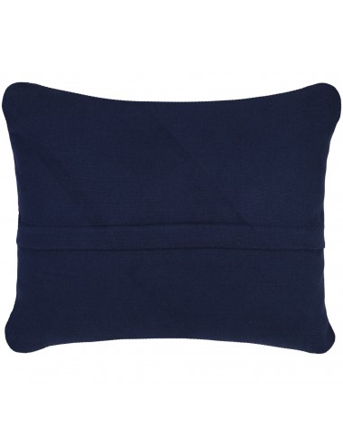 Coussin déco 40x40 cm visage ligne bleu et jaune - Mousse et coussins