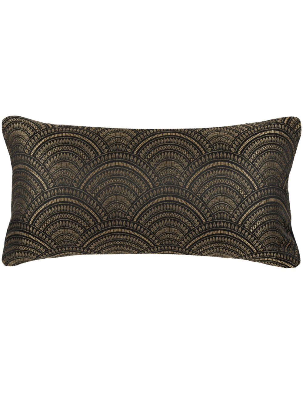 Coussin noir et dore rectangulaire 60x30