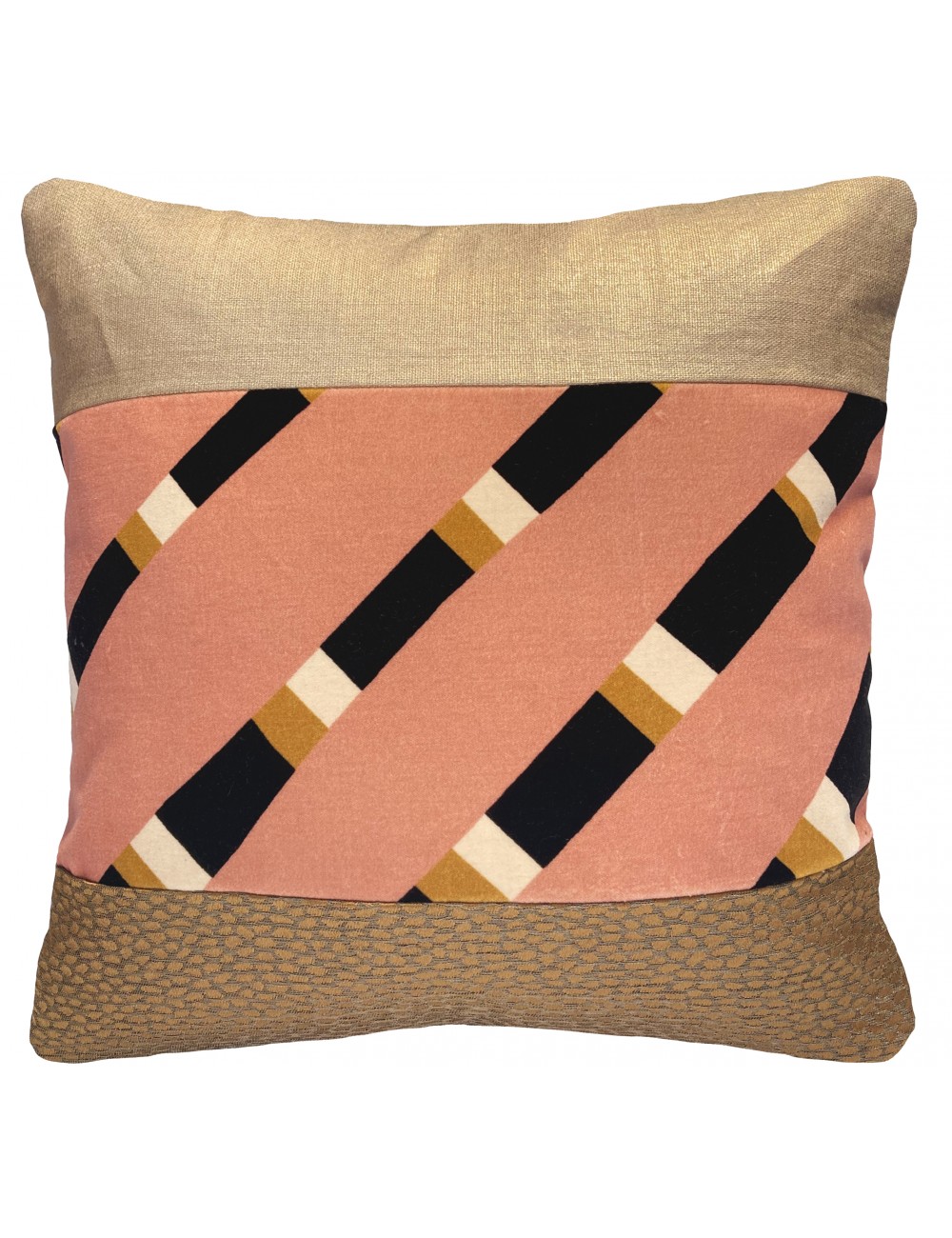 Coussin rose, noir et doré 40x40 Coussin rose, noir et doré 40x40