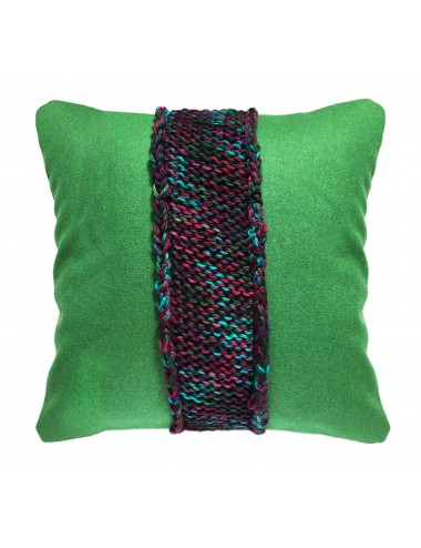 Coussin vert en laine