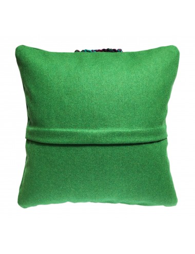 Coussin vert en laine