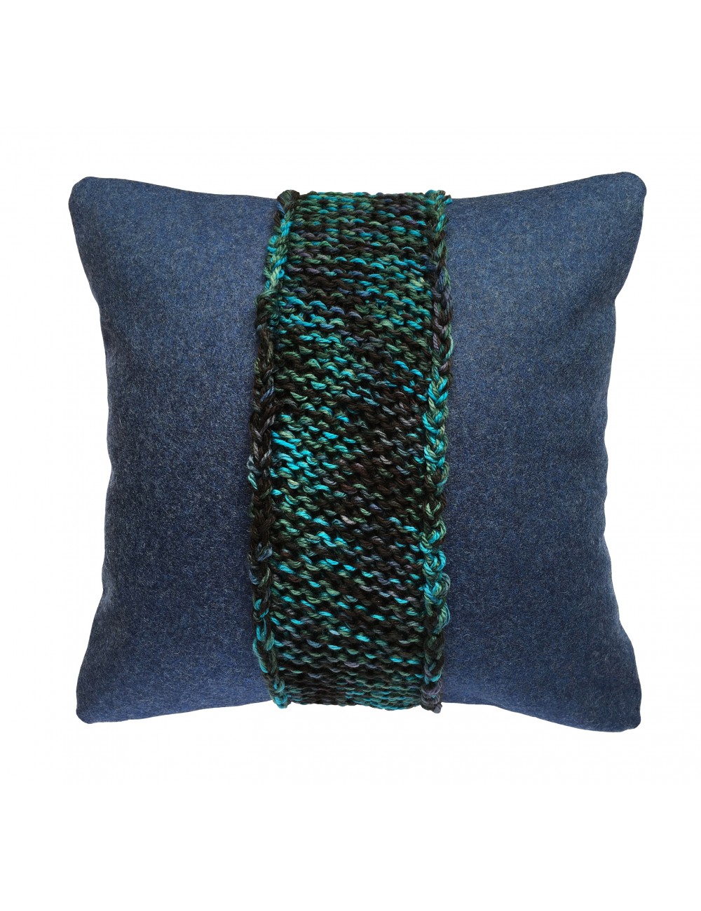 Coussin bleu marine en laine