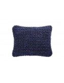 Coussin en laine bleu marine 40x30