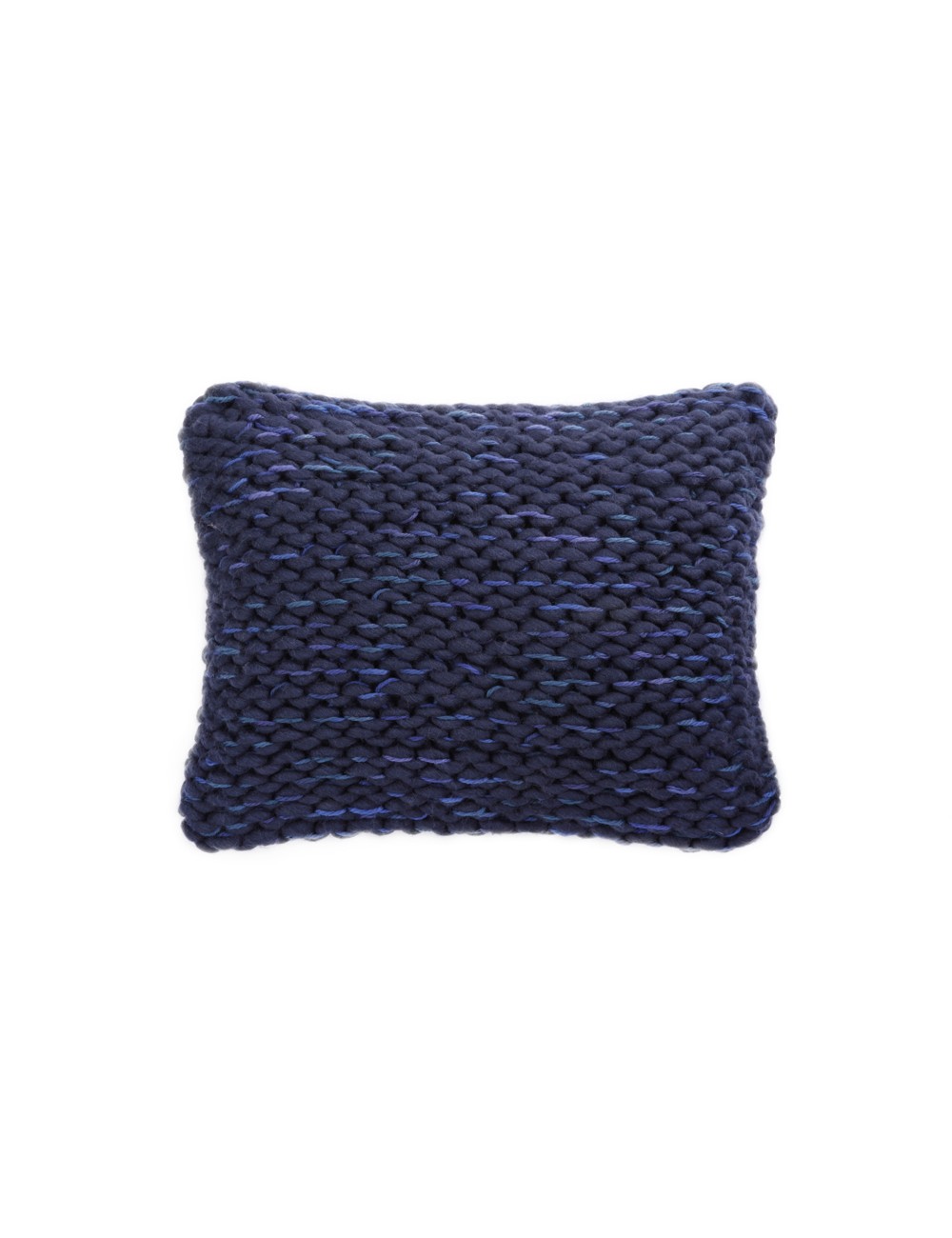 Coussin en laine bleu marine 40x30
