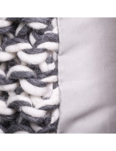 Coussin scandinave en laine gris et blanc 40x30