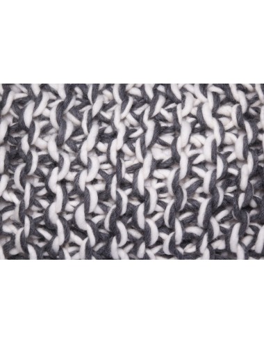Coussin scandinave en laine gris et blanc 40x30
