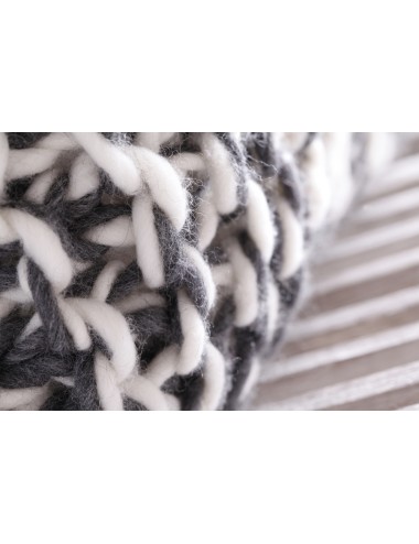 Coussin en laine gris et blanc 40x30