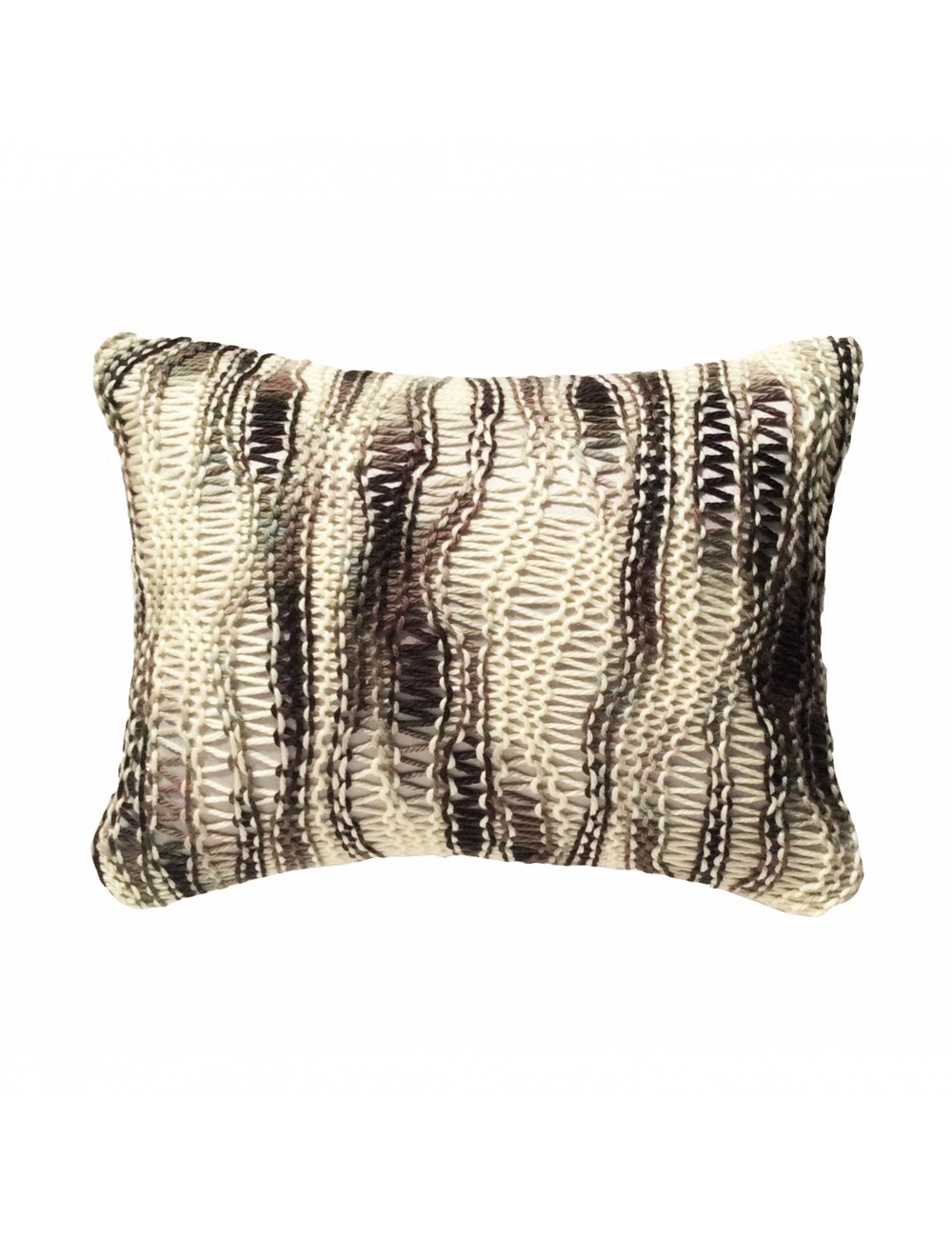 Coussin noir et blanc en laine 40x30