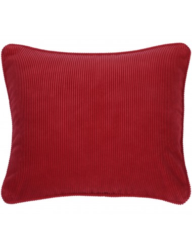 Coussin rouge en velours côtelé 50x40