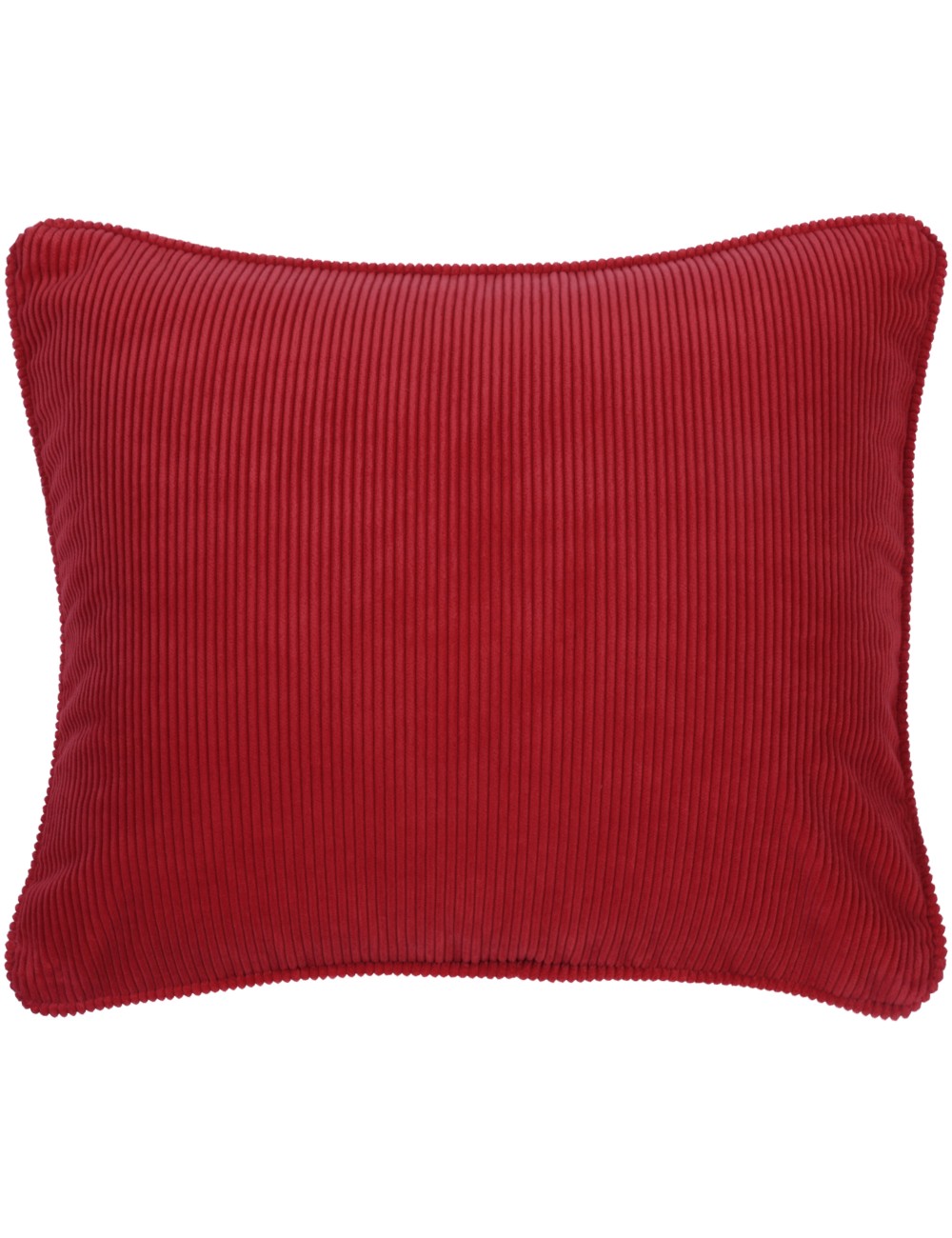 Coussin rouge en velours côtelé 50x40