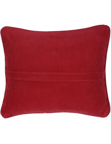 Coussin velours côtelé rouge 50x40