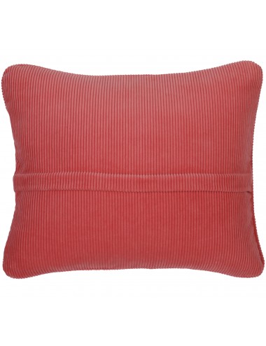 Coussin rose en velours côtelé 50x40 cm