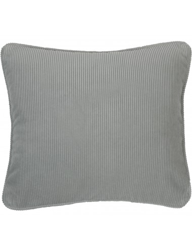 Coussin gris en velours côtelé 50x40