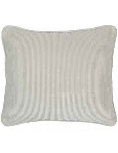 Coussin en velours côtelé gris clair 50x40