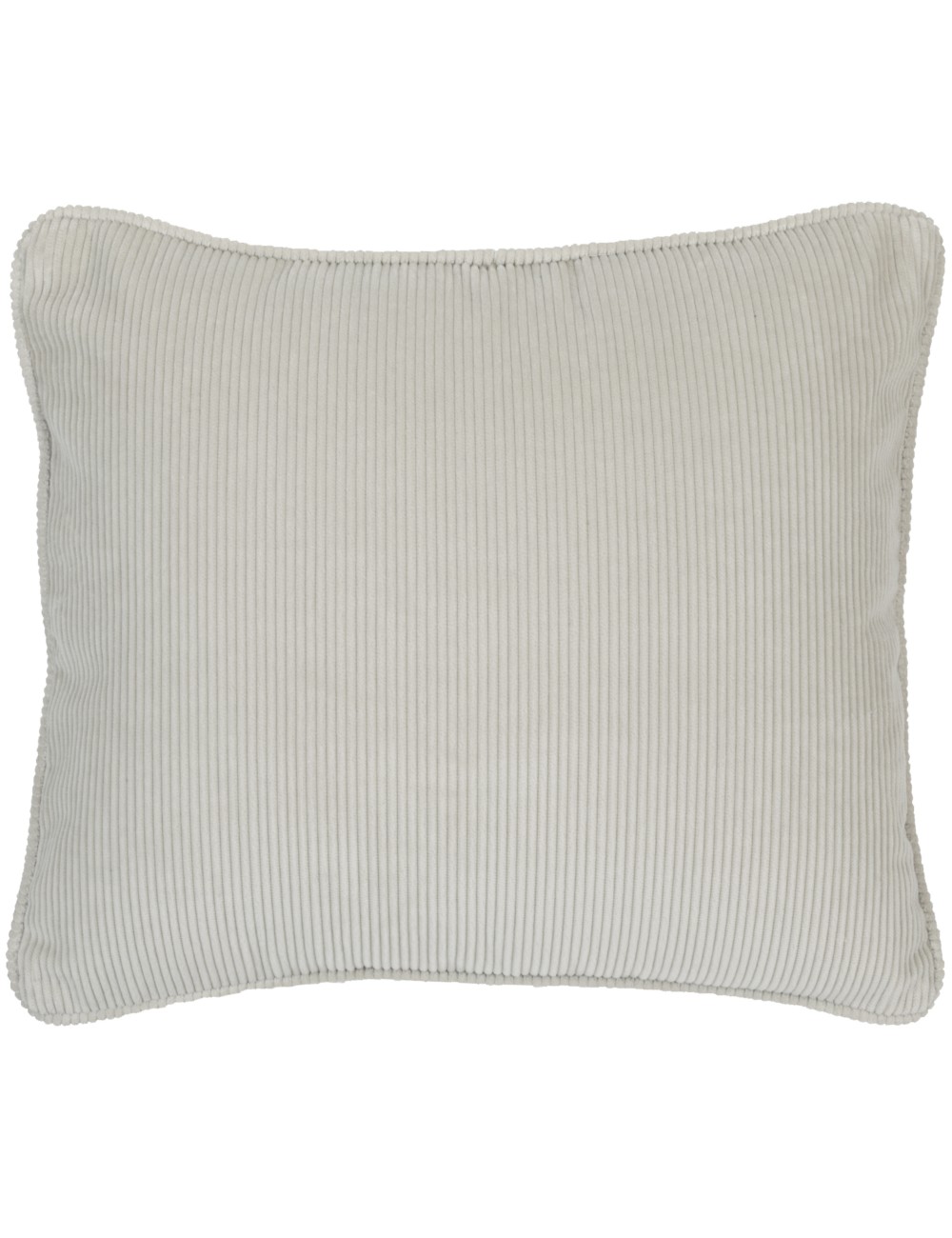 Coussin en velours côtelé gris clair 50x40