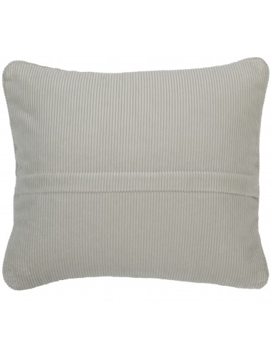 Coussin en velours côtelé gris clair 50x40