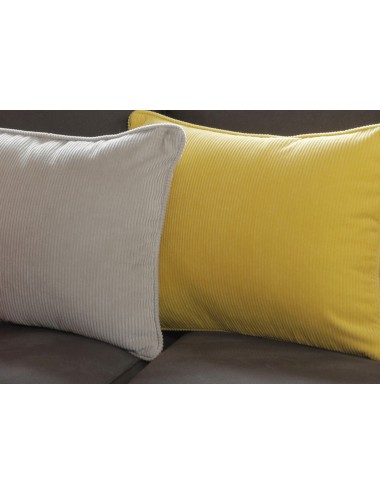 Coussin velours côtelé gris clair 50x40