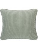 Coussin en velours côtelé gris vert 50x40