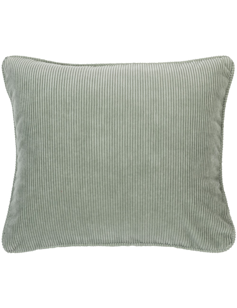 Coussin en velours côtelé gris vert 50x40