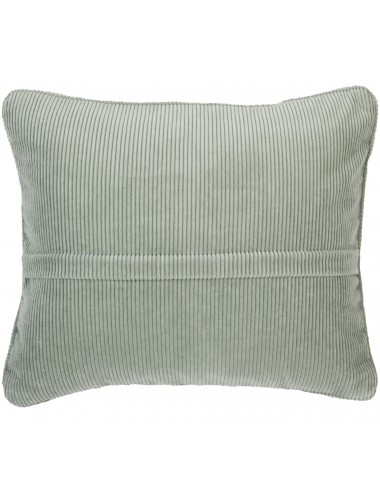 Coussin en velours côtelé gris vert 50x40