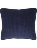 Coussin en velours côtelé bleu marine 50x40