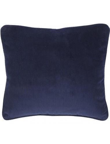 Coussin en velours côtelé bleu marine 50x40