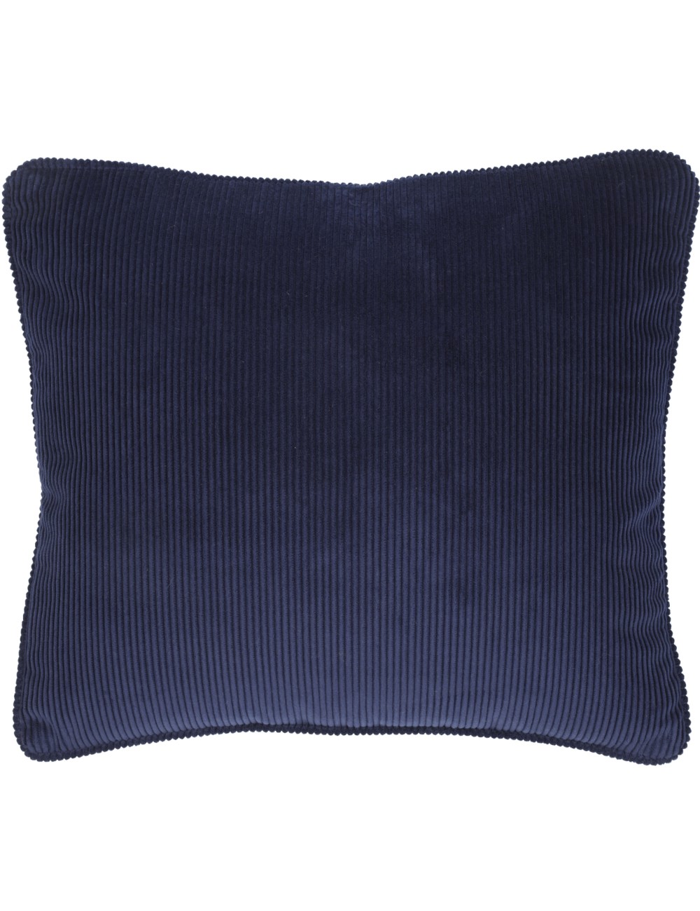 Coussin en velours côtelé bleu marine 50x40