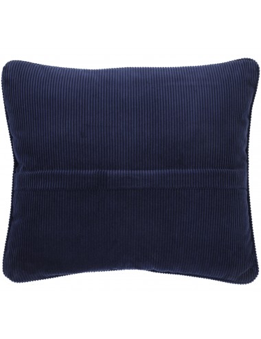 Coussin bleu marine en velours côtelé 50x40