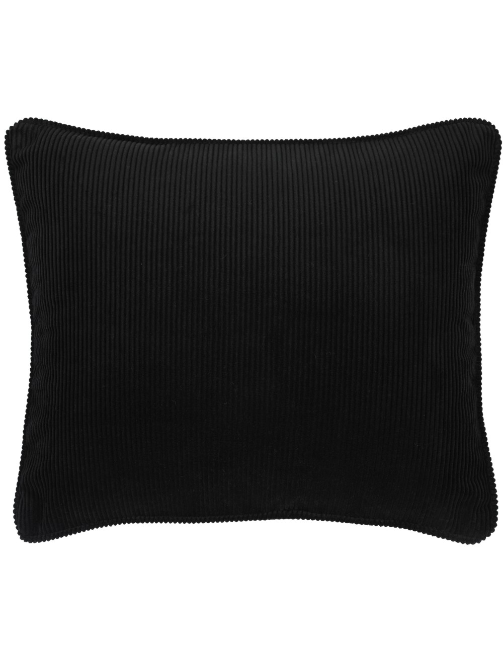 Coussin en velours côtelé noir 50x40