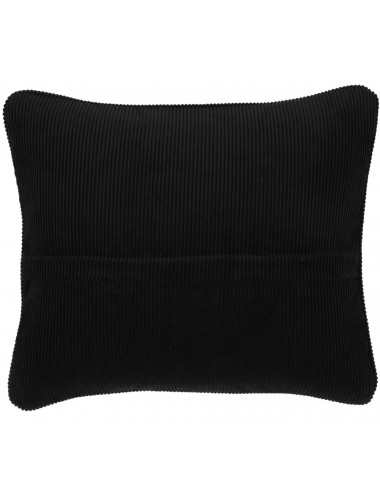 Coussin noir en velours côtelé 50x40