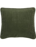 Coussin vert kaki en velours côtelé 50x40