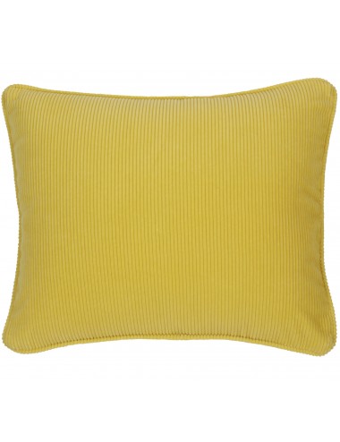 Coussin jaune velours côtelé 50x40