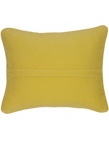 Coussin velours côtelé jaune 50x40