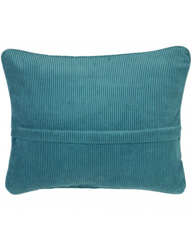 Coussin velours côtelé bleu 50x40